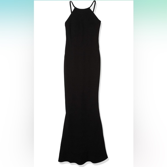 Calvin Klein High Neck Black Gown - Picture 2 of 5